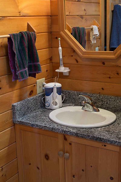 Bathroom sink with granite countertop
