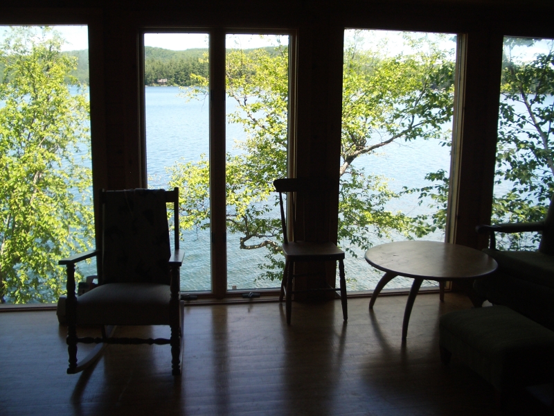Lake view through the living room window